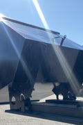 "Standard duty black forklift dump hopper in outdoor warehouse"

"Heavy-duty red tip bin hopper forklift compatible"

"Industrial forklift hopper with automatic bumper release"

"3 cubic yard black steel dump bin"

"Heavy-duty forklift tipping hopper with reinforced frame"