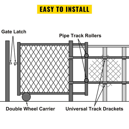 New 15 Pcs Chain Link Rolling Gate Fence Kit S1219 - with | Sold by Uncle Wiener's Wholesale