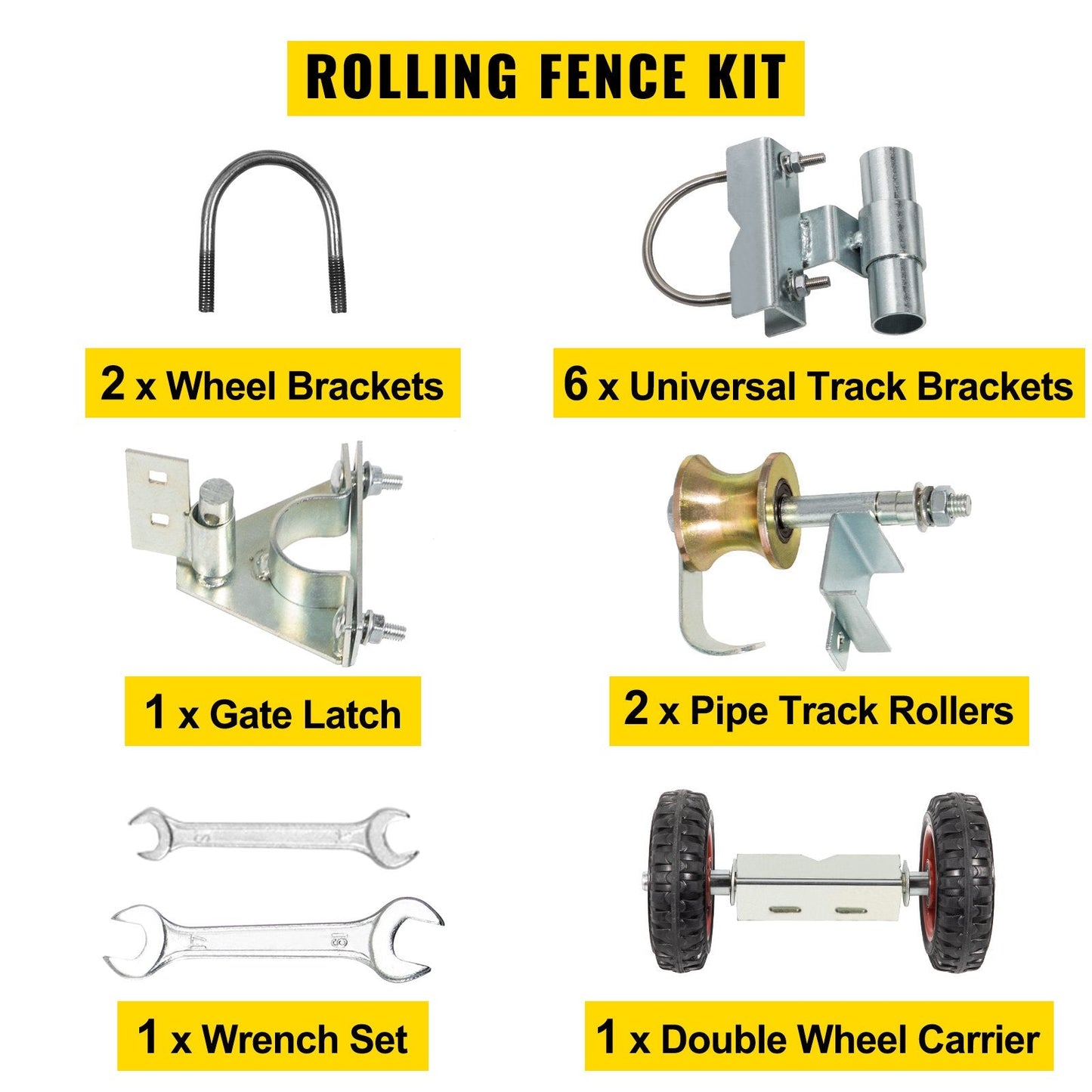 New 15 Pcs Chain Link Rolling Gate Fence Kit S1219 - with | Sold by Uncle Wiener's Wholesale