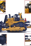 Realistic 1:50 diecast bulldozer toy on white background
Yellow metal bulldozer model with detailed scoop
Mini construction bulldozer toy for kids and collectors
Side view of zinc alloy bulldozer toy