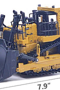 Realistic 1:50 diecast bulldozer toy on white background
Yellow metal bulldozer model with detailed scoop
Mini construction bulldozer toy for kids and collectors
Side view of zinc alloy bulldozer toy