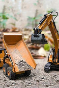 New 1:50 Scale Construction Dump Truck & Excavator Die - Cast Toy Set 201161 - with | Sold by Uncle Wiener's Wholesale