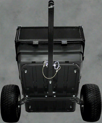 1500 lbs off-road utility trailer hitched to ATV in grass field

heavy-duty dump trailer with tilting steel bed

model 113484 utility trailer with 18-inch off-road tires

rear view of utility trailer loaded with gravel

close-up of powder-coated steel dump bed

