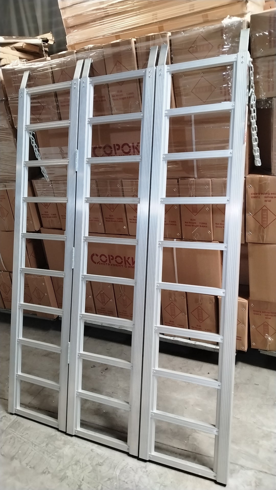 1500 LB Tri-Fold Aluminum Loading Ramps for ATV, Motorcycle & Equipment