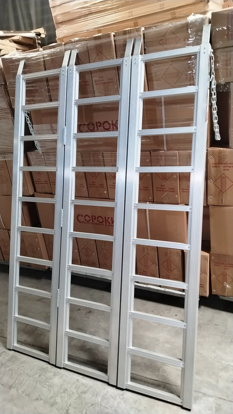 1500 LB Tri-Fold Aluminum Loading Ramps for ATV, Motorcycle & Equipment