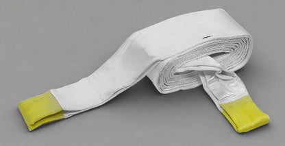 Heavy-duty white nylon tow strap with looped ends

Industrial-grade truck recovery strap folded for packaging

Close-up of reinforced tow strap loop

12" x 30FT white recovery strap rolled

Tow strap rated for 200,000 lbs recovery