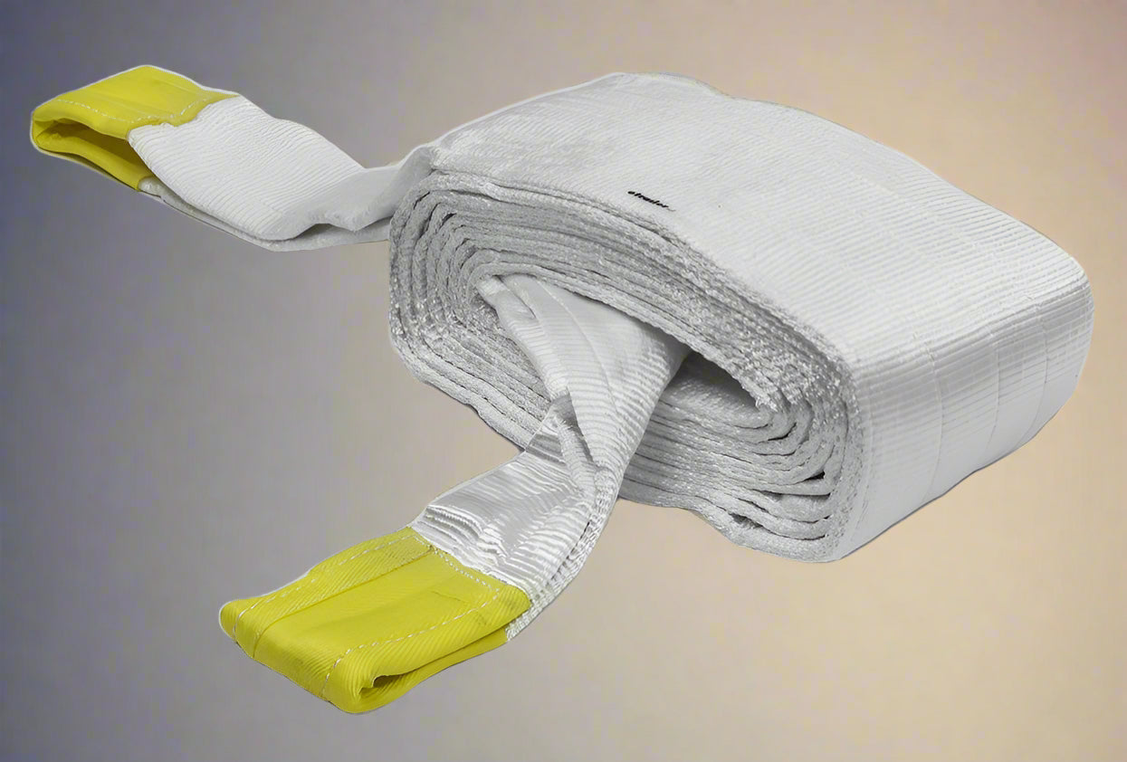 Heavy-duty white nylon tow strap with looped ends

Industrial-grade truck recovery strap folded for packaging

Close-up of reinforced tow strap loop

12" x 30FT white recovery strap rolled

Tow strap rated for 200,000 lbs recovery