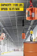 3-in-1 electric hoist winch with remote controls and accessories

Copper motor, remote features, lifting setup, hoist in workshop
