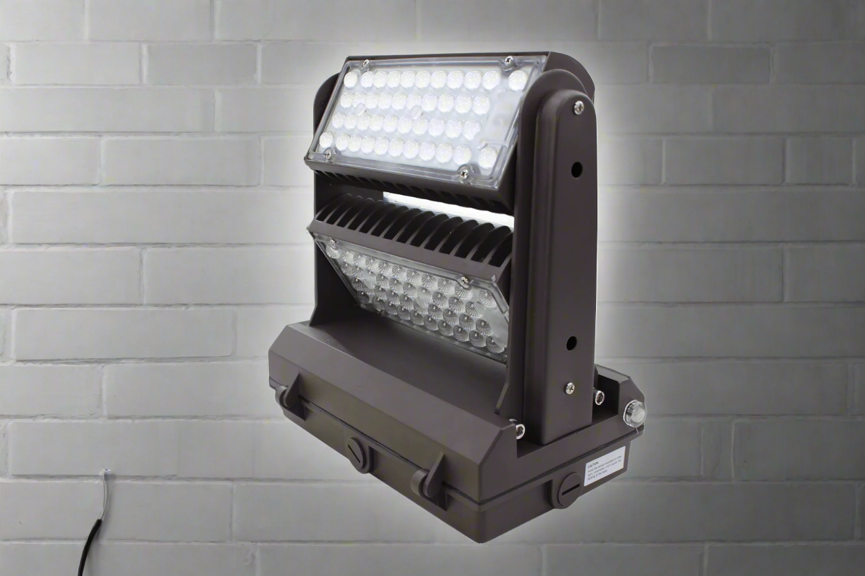 150W LED Rotatable Wall Pack Light – Black Housing with Adjustable Head
Photocell Sensor LED Wall Pack for Warehouse Exterior
ETL Listed LED Wall Light with 270 Degree Adjustment – 5000K Daylight