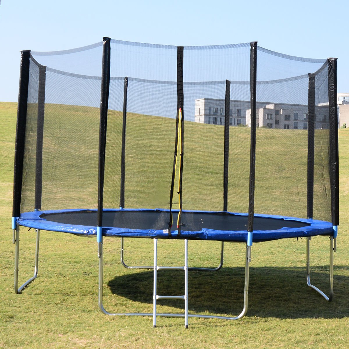 “16 ft backyard trampoline with safety net and basketball hoop”

“14 ft outdoor trampoline set with enclosure”

“Trampoline accessories including anchor kit and skywalker net”

“High-strength trampoline springs and UV-resistant mat”