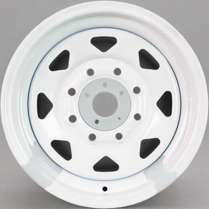 8 Lug 6.5 Inch Bolt Pattern Trailer Rim White Steel 16x6 and 15x5 – Model 9245233