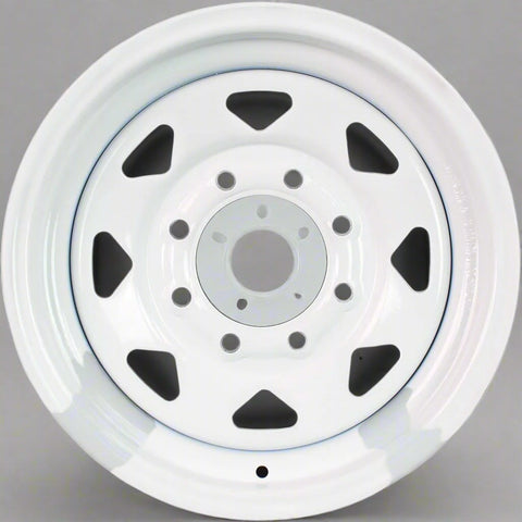 8 Lug 6.5 Inch Bolt Pattern Trailer Rim White Steel 16x6 and 15x5 – Model 9245233