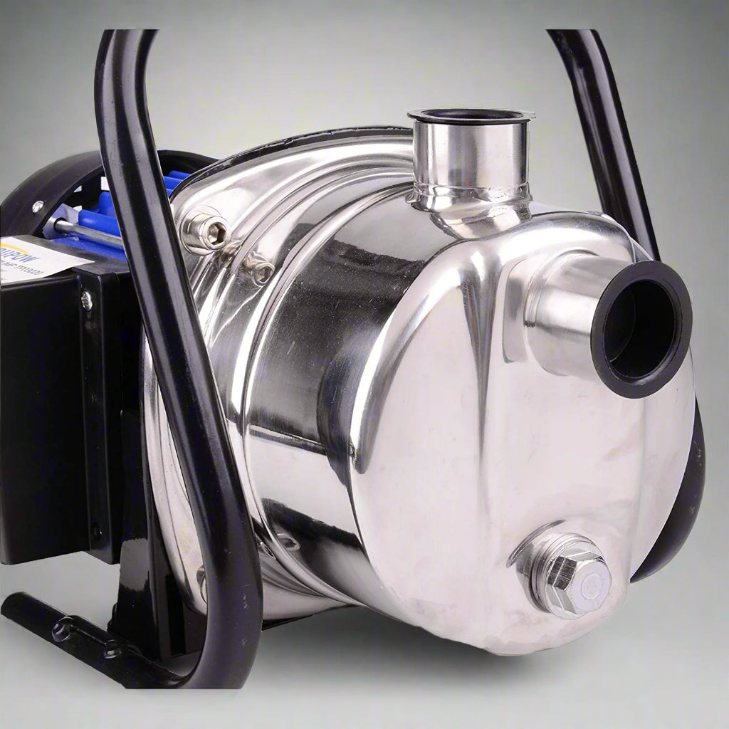 Close-Up View of Jet Pump’s Corrosion-Resistant Stainless Steel Exterior