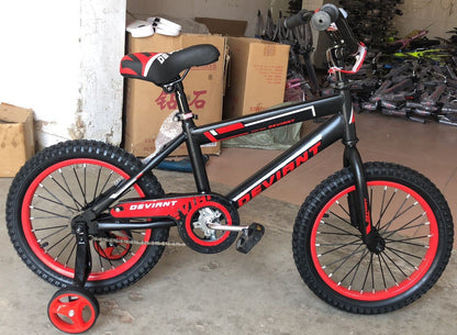 New 16 - Inch Deviant Kids Bike – Black & Red Boys' Bicycle with Training Wheels NS37 - with | Sold by Uncle Wiener's Wholesale