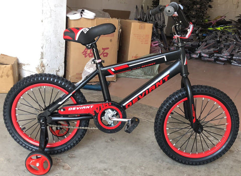 New 16 - Inch Deviant Kids Bike – Black & Red Boys' Bicycle with Training Wheels NS37 - with | Sold by Uncle Wiener's Wholesale