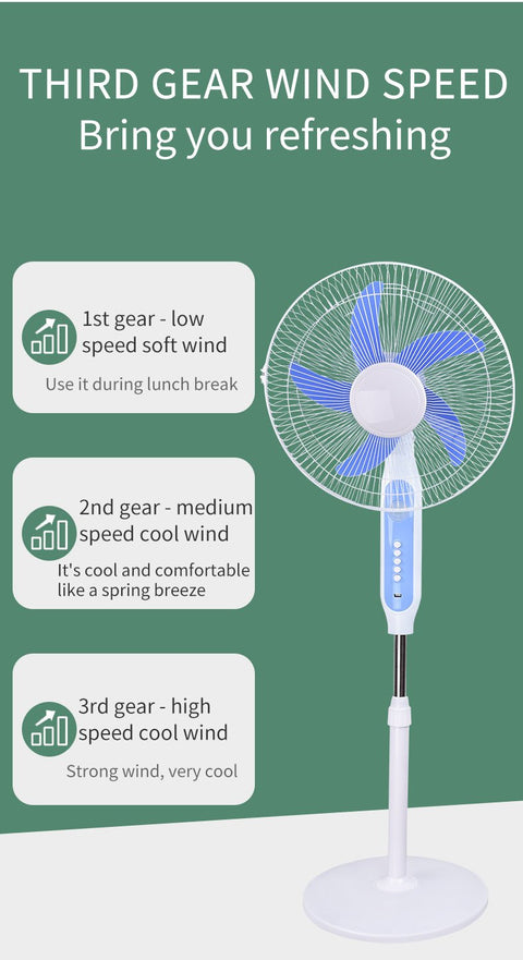 New 16″ Solar Powered Floor Stand Fan 4172023 - with | Sold by Uncle Wiener's Wholesale