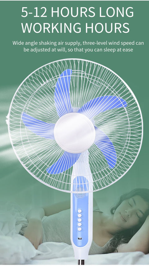 New 16″ Solar Powered Floor Stand Fan 4172023 - with | Sold by Uncle Wiener's Wholesale