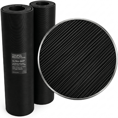 New 161 Sqft Fine Ribbed Rubber Sheet Flooring – 5FT x 32.8FT Anti - Slip Industrial Floor Mat Roll DRF350F - Bedroom Furniture with | Sold by Uncle Wiener's Wholesale