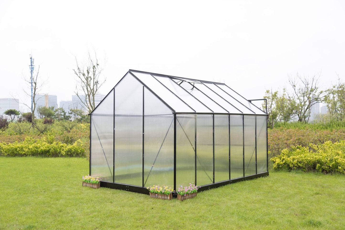 NEW 16.5 FT , 12 FT , 8.5 FT POLYCARBONATE GREENHOUSE - with 16.5 FT X 8.35 FT | Sold by Uncle Wiener's Wholesale