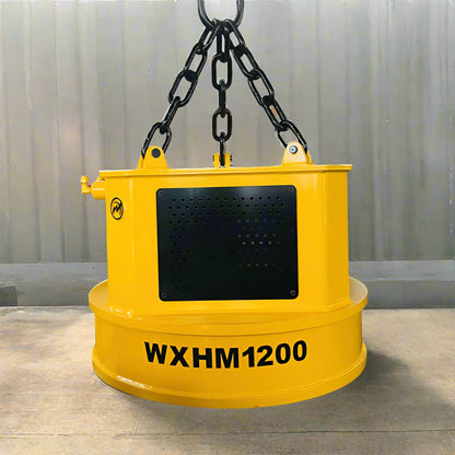 48-Inch Hydraulic Excavator Scrap Magnet WHM1200 – Heavy-Duty Demolition and Recycling Tool