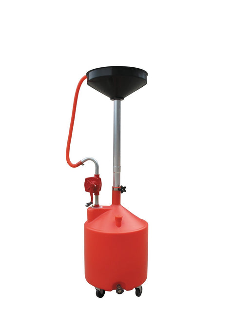 New 18 - Gallon Upright Portable Oil Drain with Pump – Heavy - Duty Fluid Evacuation Tank S1113 - with | Sold by Uncle Wiener's Wholesale