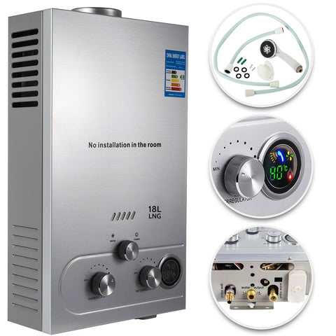 18L Propane Tankless Water Heater – Front View

Compact Outdoor Gas Water Heater for Camping

Wall-Mounted Propane Water Heater for Off-Grid Use

Outdoor Shower Heater with Gas Control Knobs

LPG-Powered Hot Water Unit for RV & Cabin