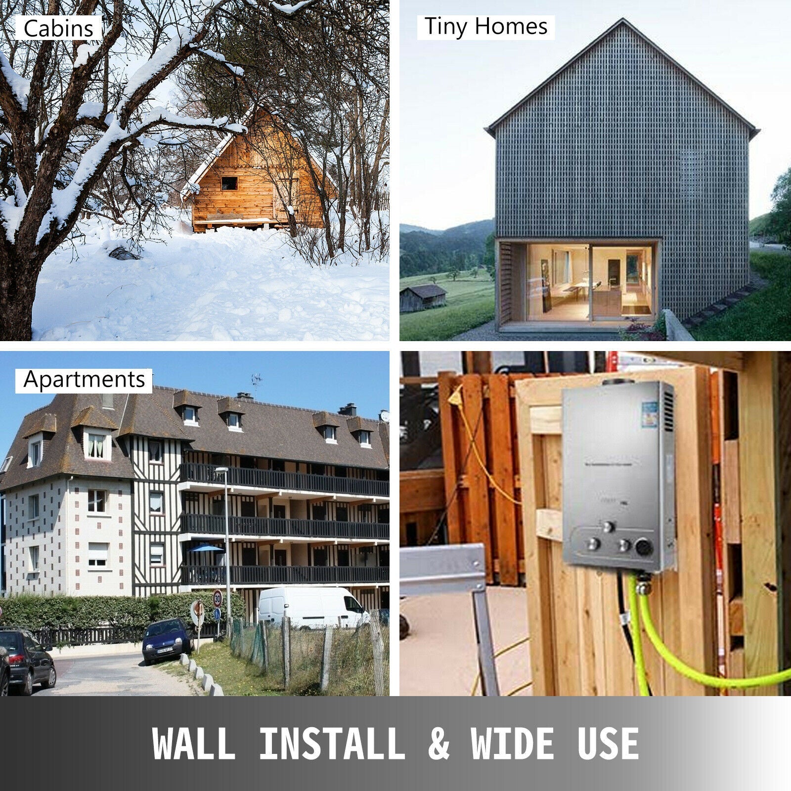 18L Propane Tankless Water Heater – Front View

Compact Outdoor Gas Water Heater for Camping

Wall-Mounted Propane Water Heater for Off-Grid Use

Outdoor Shower Heater with Gas Control Knobs

LPG-Powered Hot Water Unit for RV & Cabin