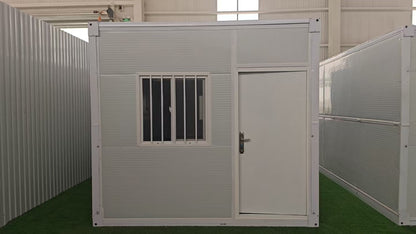 Exterior Image: Portable 19 FT Folding Insulated Container Office with Lockable Door – Outdoor View

Interior Image: Inside View of Modular Prefab Cabin Office with Window and Electrical Plug

Folded View: Foldable Prefab Container for Easy Transport and Setup

Setup Process: Step-by-step Setup of 19 FT Folding Steel Container Office

Multiple Angles: Various Views of the Portable Modular Work Cabin