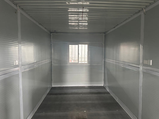 Exterior Image: Portable 19 FT Folding Insulated Container Office with Lockable Door – Outdoor View

Interior Image: Inside View of Modular Prefab Cabin Office with Window and Electrical Plug

Folded View: Foldable Prefab Container for Easy Transport and Setup

Setup Process: Step-by-step Setup of 19 FT Folding Steel Container Office

Multiple Angles: Various Views of the Portable Modular Work Cabin