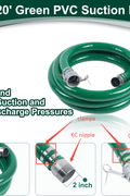 New 2" & 3" 20 FT PVC Water Pump Suction Hoses with Strainer or Filter 915321 915323 - with 2″ & 3″ 20 FT SUCTION HOSE PVC & FITTINGS | Sold by Uncle Wiener's Wholesale