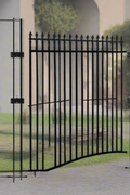 Steel wrought iron entry post 9.84 ft height front view
Heavy-duty driveway gate post with mounting brackets
Rust-resistant fence entry gate post set in black and gray