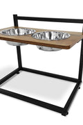 New 2 - Bowl Elevated Dog & Cat Raised Pet Feeder – Adjustable Height, Non - Slip Design 257105 - with | Sold by Uncle Wiener's Wholesale