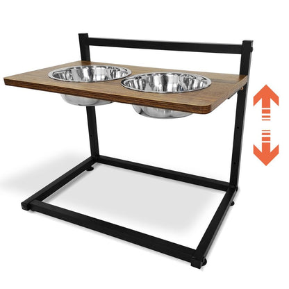 New 2 - Bowl Elevated Dog & Cat Raised Pet Feeder – Adjustable Height, Non - Slip Design 257105 - with | Sold by Uncle Wiener's Wholesale