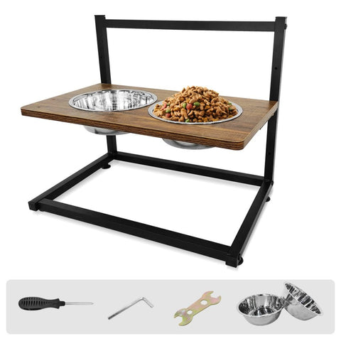 New 2 - Bowl Elevated Dog & Cat Raised Pet Feeder – Adjustable Height, Non - Slip Design 257105 - with | Sold by Uncle Wiener's Wholesale
