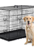 "Heavy-Duty 2-Door Folding Dog Crate with Tray - Pet Safety Metal Cage"

"Portable Metal Dog Crate for Training, Travel, and Home Use"

"Secure and Durable Folding Dog Kennel with Removable Tray"