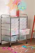 2-drawer rolling cart organizer front view
12-drawer storage trolley side angle
caster wheel for mobile cart
drawer organizer with supplies
rolling cart used in home office or studio