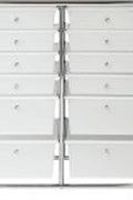 2-drawer rolling cart organizer front view
12-drawer storage trolley side angle
caster wheel for mobile cart
drawer organizer with supplies
rolling cart used in home office or studio