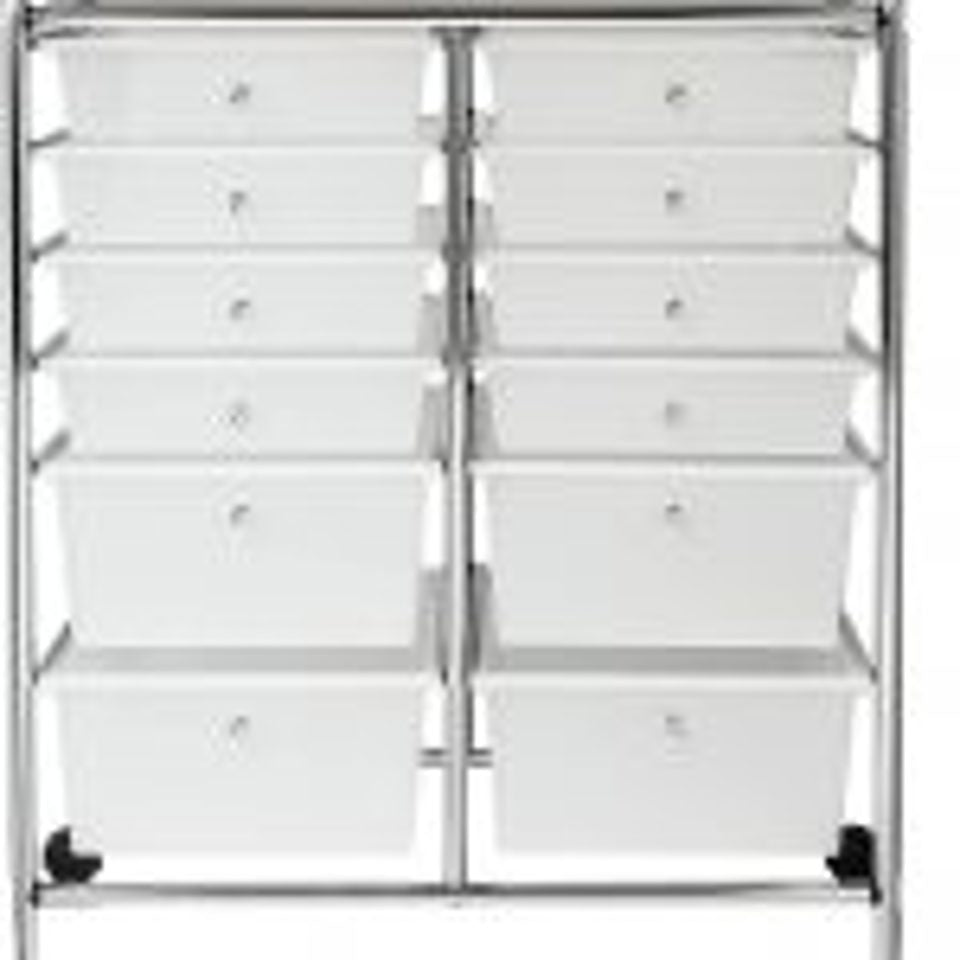2-drawer rolling cart organizer front view
12-drawer storage trolley side angle
caster wheel for mobile cart
drawer organizer with supplies
rolling cart used in home office or studio