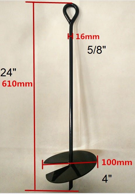 New 2 Ft Earth Ground Anchor – Bin & Post Tie - Down – Heavy Duty Black Steel – SKU 2FTEA - with 1 Unit | Sold by Uncle Wiener's Wholesale
