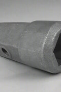 Heavy-duty 2" hex female auger bit repair hub – front angle
Cast alloy auger hub with dual pin holes – close-up
Weld-on auger adapter – side profile
2" hex drive repair hub – ideal for post hole diggers
