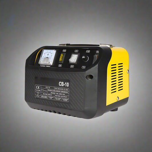 "Heavy-duty wheeled 12V/24V battery jump starter for trucks and vans"

"Compact 2-in-1 12V 24V battery charger with auto shutoff timer"