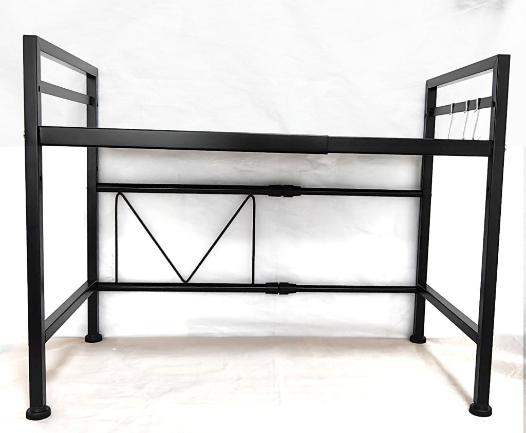 New 2 - Layer Extendable Horizontal Microwave Oven Rack – Adjustable Space Saver Organizer ONKS1213 - with | Sold by Uncle Wiener's Wholesale
