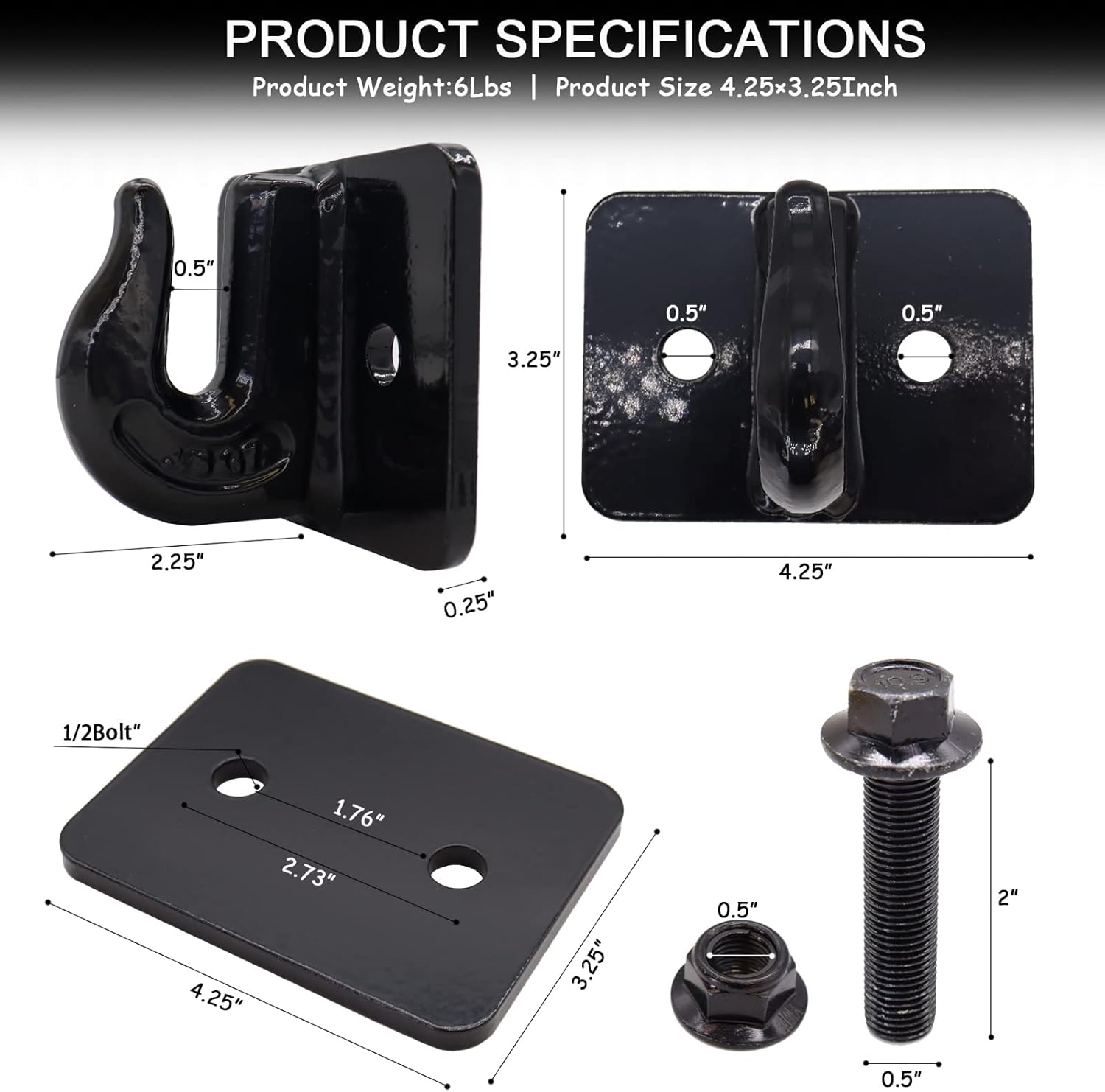 3/8 inch grab hooks with mounting plates and bolts
Heavy-duty tractor grab hooks set for towing and lifting
Grade 70 steel forged hooks with powder-coated finish
Mounting plates with bolts and locknuts for grab hooks
Green tractor grab hooks with bolt-on hardware