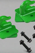 3/8 inch grab hooks with mounting plates and bolts
Heavy-duty tractor grab hooks set for towing and lifting
Grade 70 steel forged hooks with powder-coated finish
Mounting plates with bolts and locknuts for grab hooks
Green tractor grab hooks with bolt-on hardware