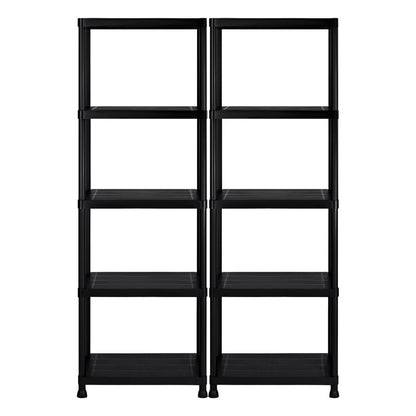 New 2 Pack 5 - Tier Heavy Duty Plastic Garage Shelving Units – Durable Storage Rack Organizer AMPSR06 - with | Sold by Uncle Wiener's Wholesale