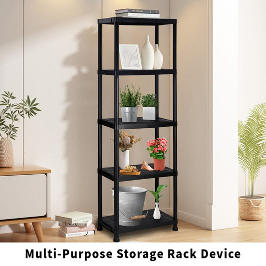 New 2 Pack 5 - Tier Heavy Duty Plastic Garage Shelving Units – Durable Storage Rack Organizer AMPSR06 - with | Sold by Uncle Wiener's Wholesale