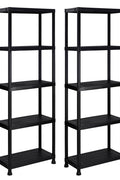 New 2 Pack 5 - Tier Heavy Duty Plastic Garage Shelving Units – Durable Storage Rack Organizer AMPSR06 - with | Sold by Uncle Wiener's Wholesale