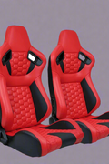 Pair of universal black and red PU leather racing seats

Black and yellow adjustable racing seat for cars and trucks

Solid black bucket-style car seat – side view

Universal PU leather racing seat pair – reclining

Front view of ergonomic racing-style auto seats
