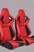 Pair of universal black and red PU leather racing seats

Black and yellow adjustable racing seat for cars and trucks

Solid black bucket-style car seat – side view

Universal PU leather racing seat pair – reclining

Front view of ergonomic racing-style auto seats
