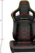 Pair of universal black and red PU leather racing seats

Black and yellow adjustable racing seat for cars and trucks

Solid black bucket-style car seat – side view

Universal PU leather racing seat pair – reclining

Front view of ergonomic racing-style auto seats
